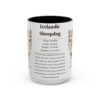 15oz Icelandic Sheepdog Mug, Illustrated Dog Breed Facts Coffee Mug, Vintage Dog Keepsake Gift