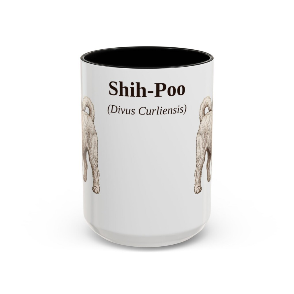 15oz Shih-Poo Latin Mug, Vintage Dog Coffee Mug, Dog Lover Gift