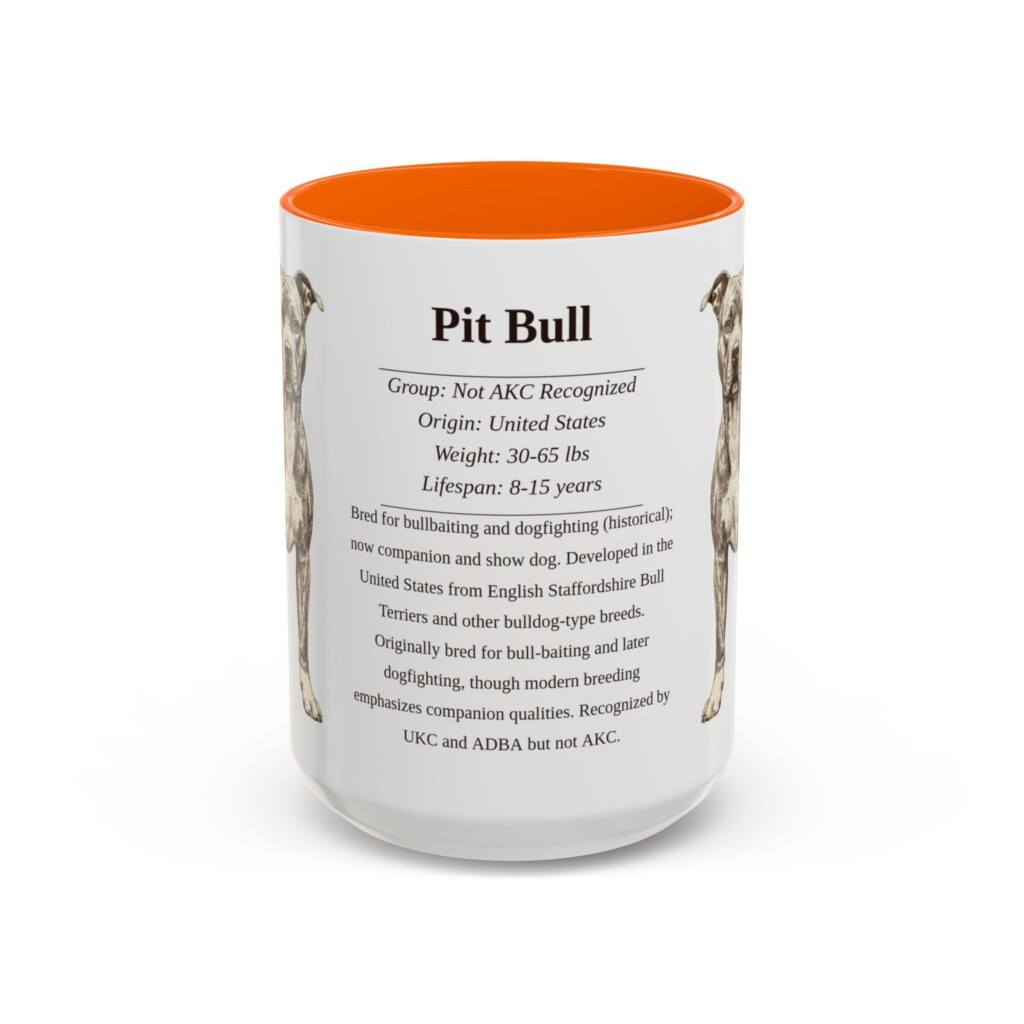 15oz Pit Bull Mug, Pink, front view