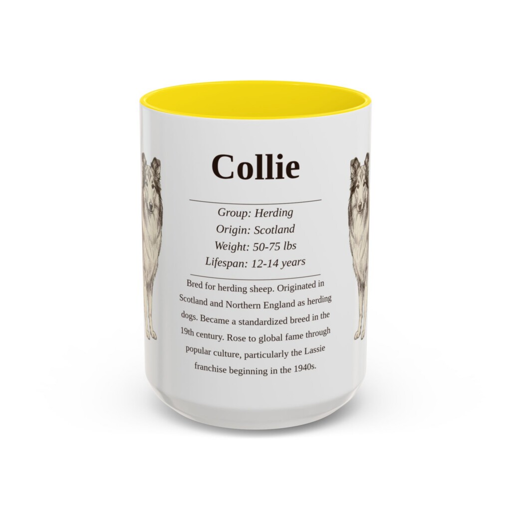 15oz Collie Mug, Red, front view