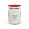 15oz Rescue Dog Mug, Illustrated Dog Breed Facts Coffee Mug, Vintage Dog Keepsake Gift