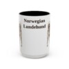 15oz Norwegian Lundehund Mug, Vintage Dog Portrait Coffee Mug, Dog Lover Gift