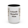 15oz Icelandic Sheepdog Dog Mom Mug, Vintage Sketch Coffee Mug, Dog Mom Gift