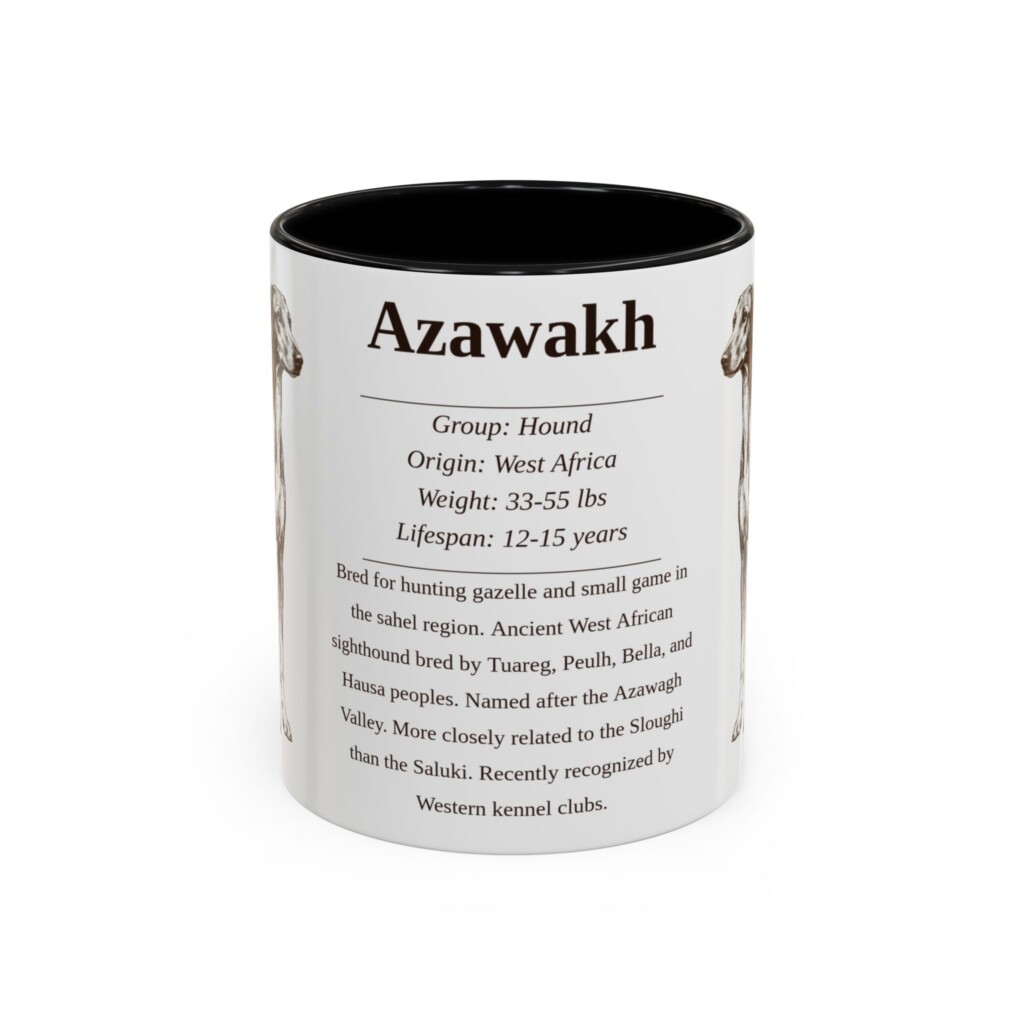 11oz Azawakh Mug, Black, front view