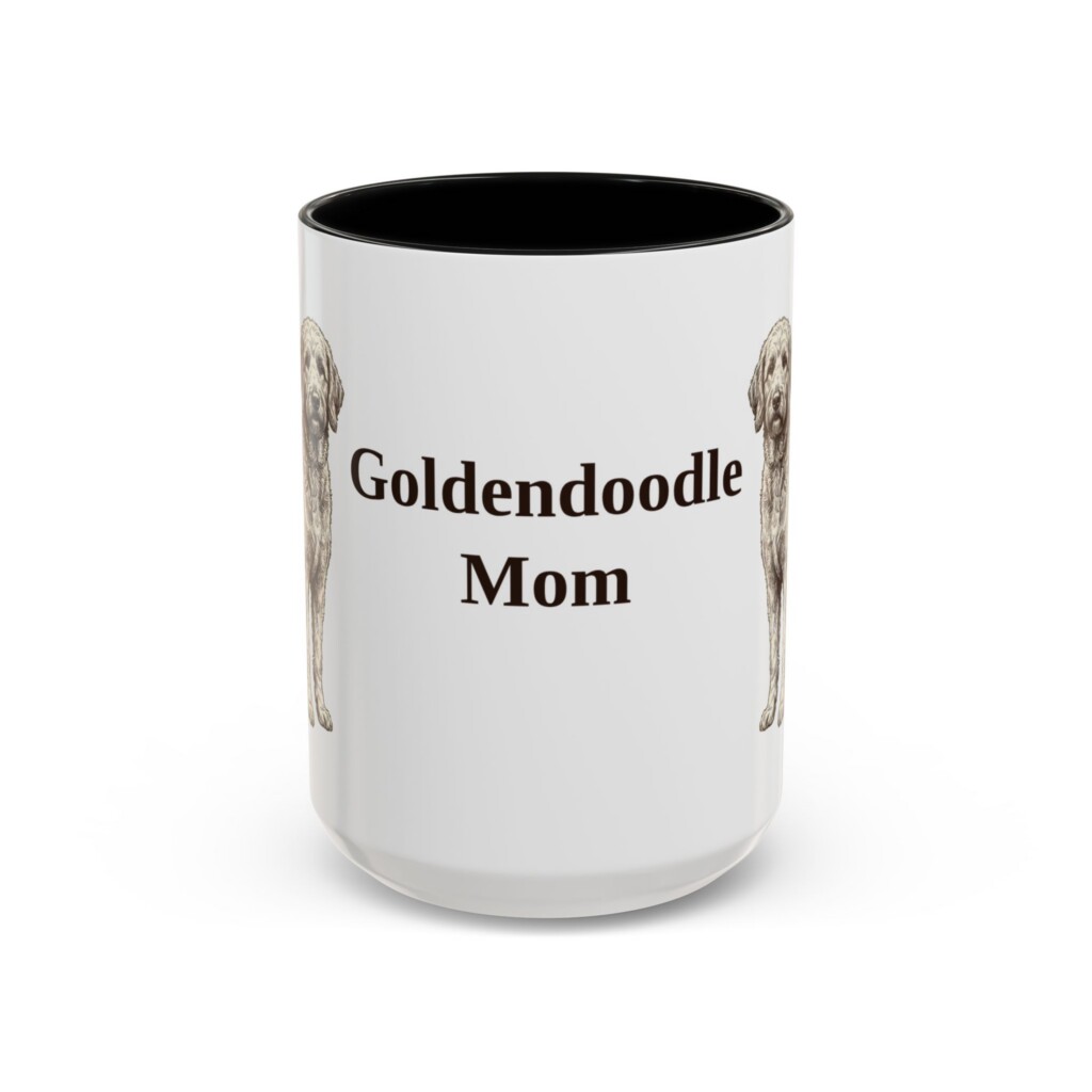 2576147454478734840_2048.jpeg 15oz Goldendoodle Dog Mom Mug, Vintage Sketch Coffee Mug, Dog Mom Gift