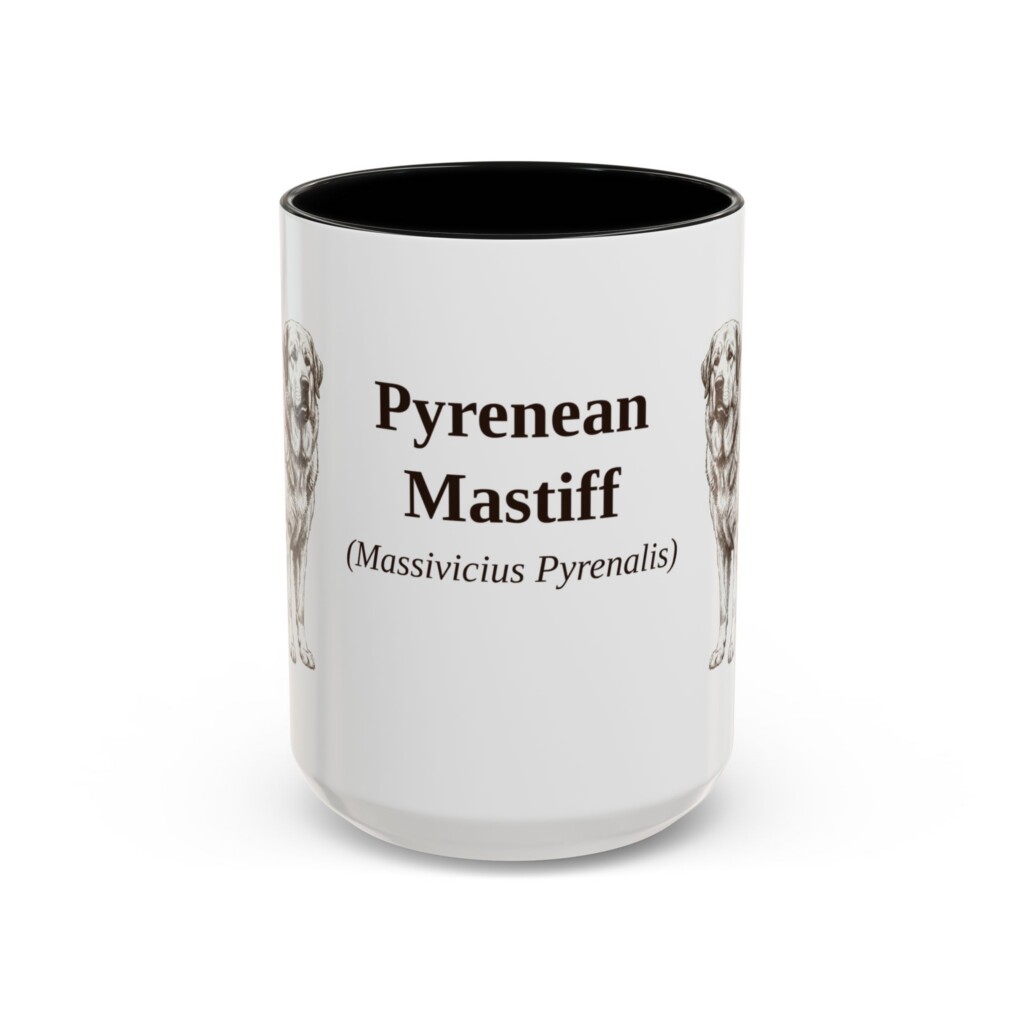 2642661756995600697_2048-1.jpeg 15oz Pyrenean Mastiff Latin Mug, Vintage Dog Coffee Mug, Dog Lover Gift