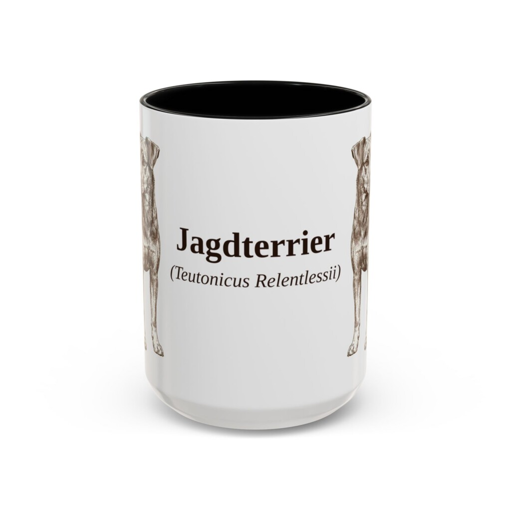 15oz Jagdterrier Latin Mug, Vintage Dog Coffee Mug, Dog Lover Gift