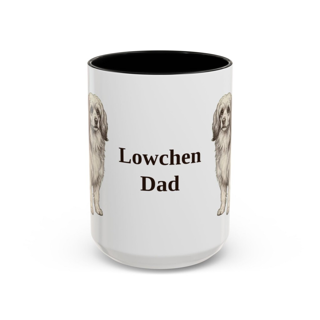 15oz Lowchen Dog Dad Mug, Vintage Sketch Coffee Mug, Dog Dad Gift