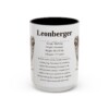 15oz Leonberger Mug, Illustrated Dog Breed Facts Coffee Mug, Vintage Dog Keepsake Gift