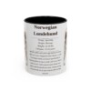 11oz Norwegian Lundehund Mug, Illustrated Dog Breed Facts Coffee Mug, Vintage Dog Keepsake Gift