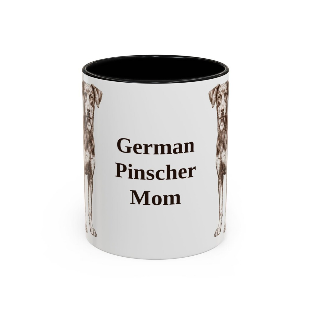 11oz German Pinscher Dog Mom Mug, Vintage Sketch Coffee Mug, Dog Mom Gift