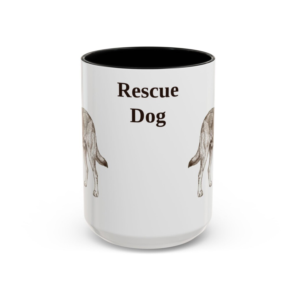 2723217226931932372_2048.jpeg 15oz Rescue Dog Mug, Vintage Dog Portrait Coffee Mug, Dog Lover Gift