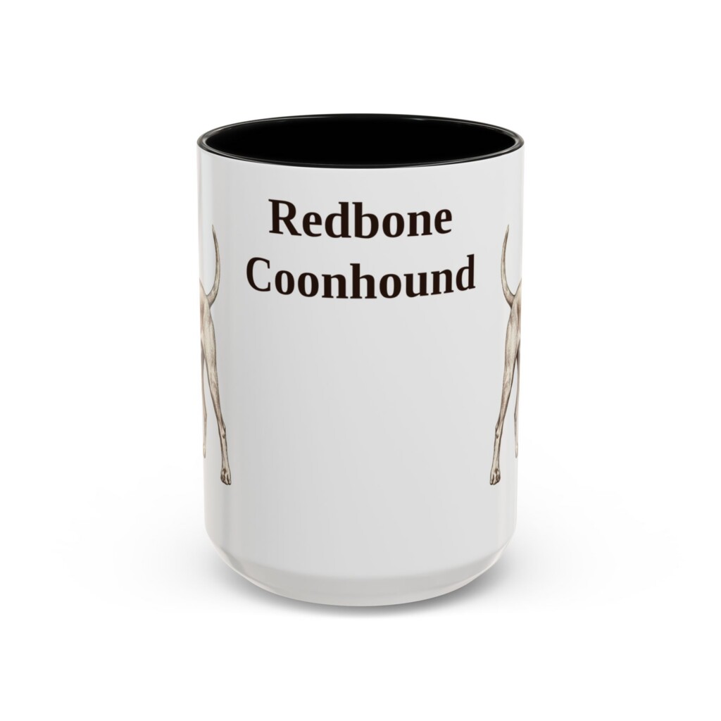 15oz Redbone Coonhound Mug, Vintage Dog Portrait Coffee Mug, Dog Lover Gift