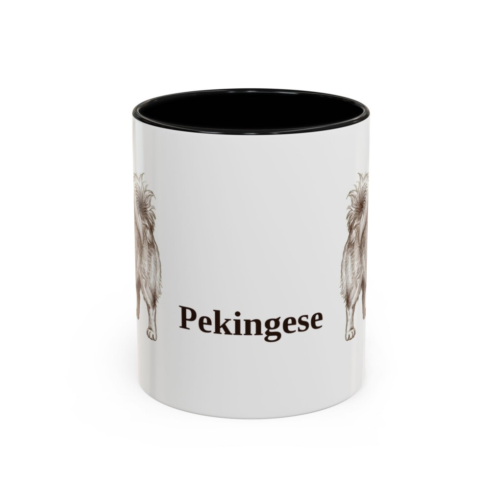 11oz Pekingese Mug, Vintage Dog Portrait Coffee Mug, Dog Lover Gift