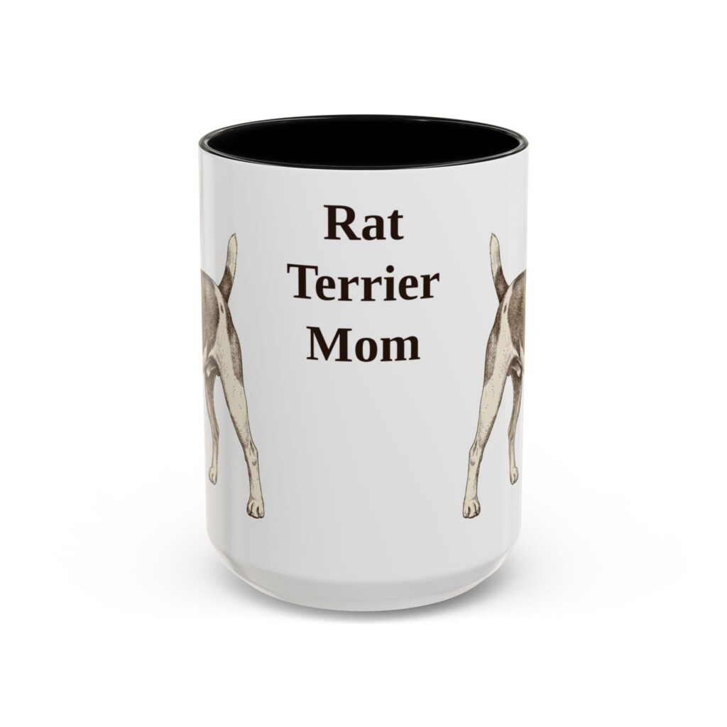 15oz Rat Terrier Dog Mom Mug, Vintage Sketch Coffee Mug, Dog Mom Gift