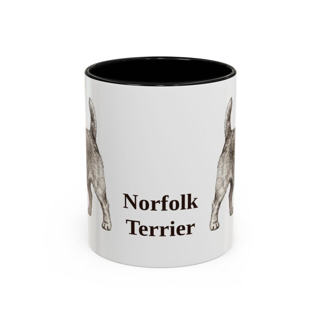 11oz Norfolk Terrier Mug, Vintage Dog Portrait Coffee Mug, Dog Lover Gift