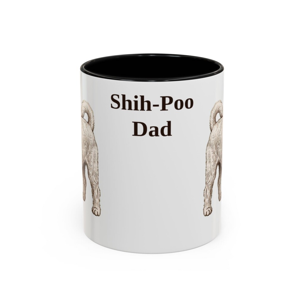 11oz Shih-Poo Dog Dad Mug, Vintage Sketch Coffee Mug, Dog Dad Gift