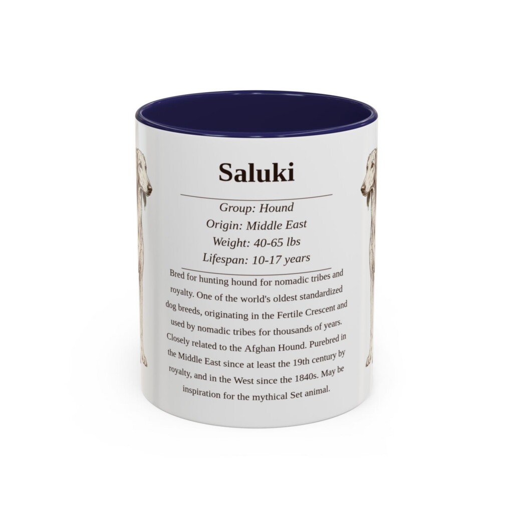 11oz Saluki Mug, Yellow, front view