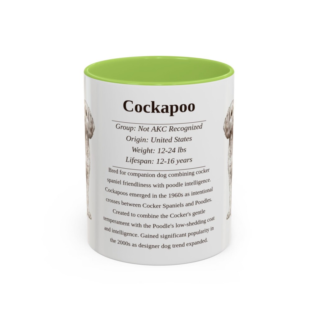 11oz Cockapoo Mug, Light Blue, front view