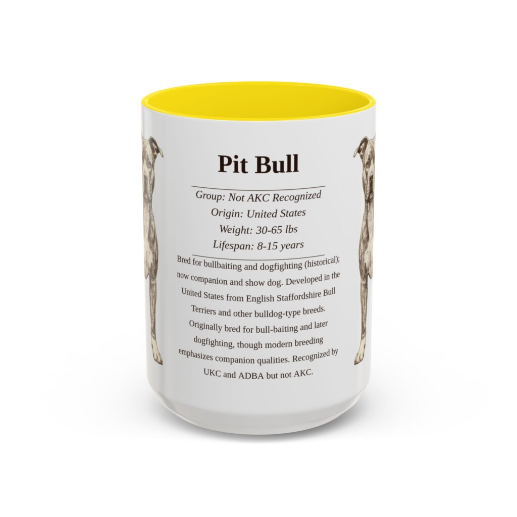 15oz Pit Bull Mug, Red, front view