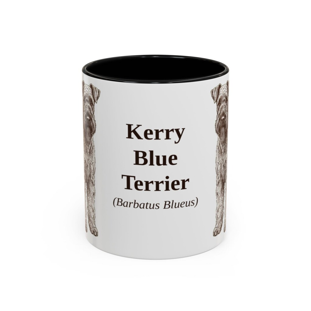 11oz Kerry Blue Terrier Latin Mug, Vintage Dog Coffee Mug, Dog Lover Gift