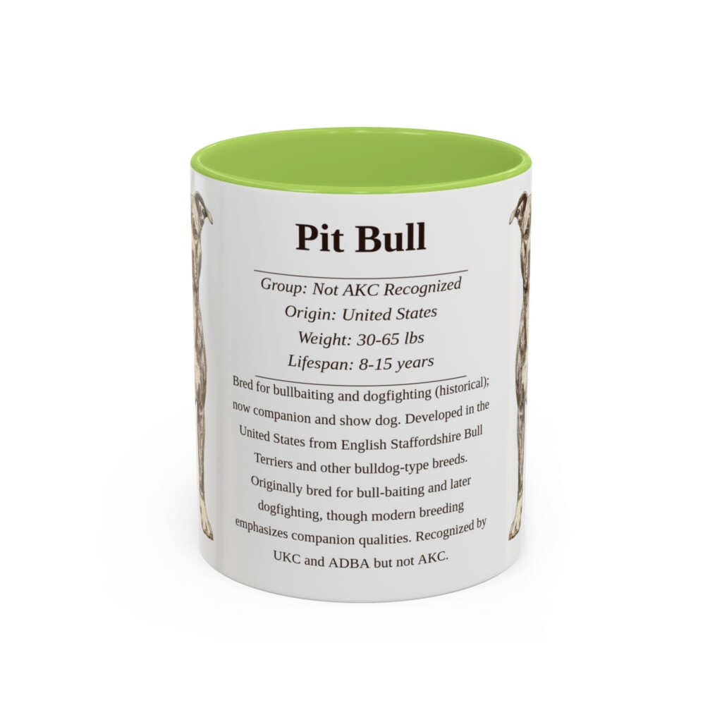 11oz Pit Bull Mug, Light Blue, front view