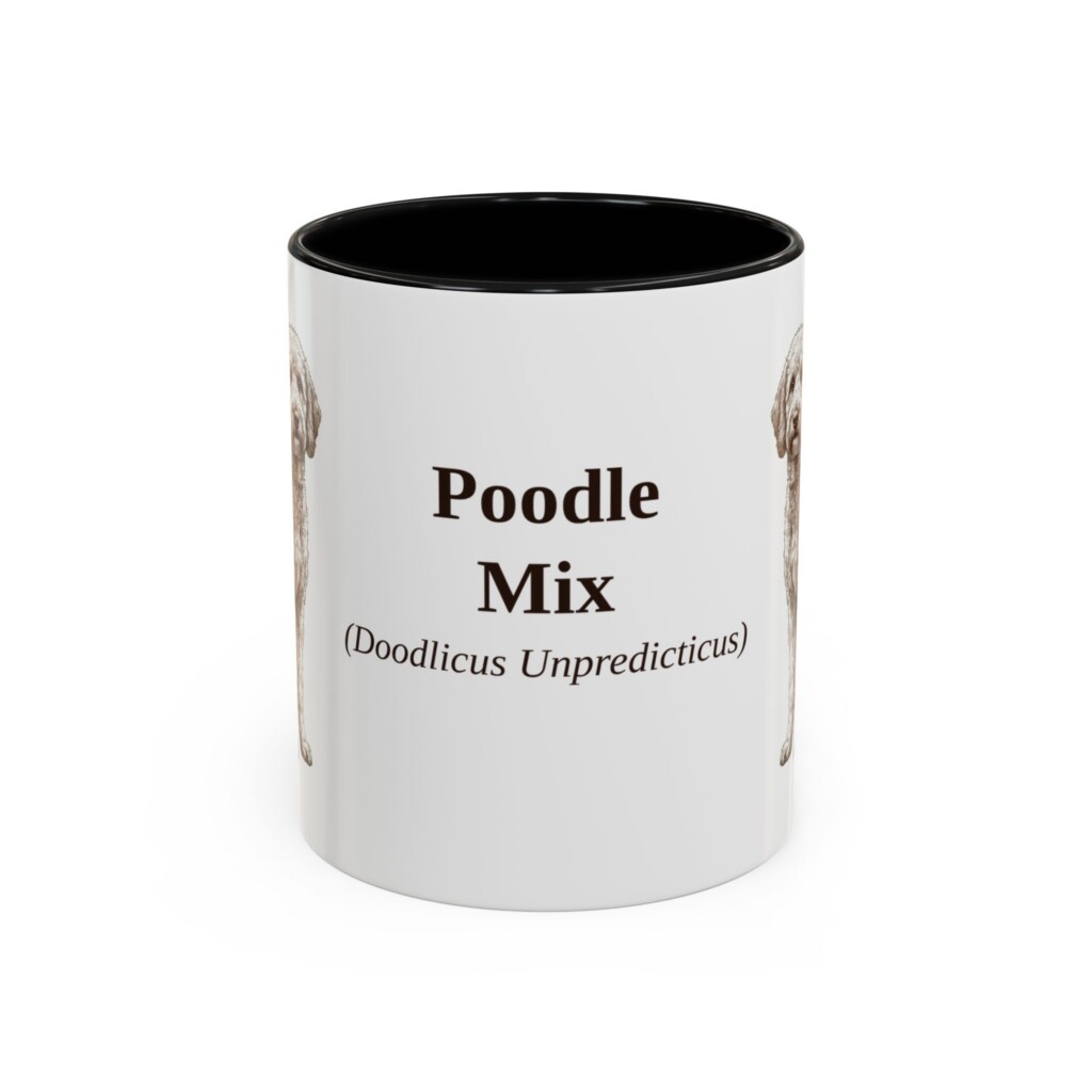 11oz Poodle Mix Latin Mug, Vintage Dog Coffee Mug, Dog Lover Gift