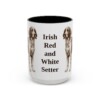 15oz Irish Red and White Setter Mug, Vintage Dog Portrait Coffee Mug, Dog Lover Gift