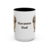 15oz Havanese Dog Dad Mug, Vintage Sketch Coffee Mug, Dog Dad Gift