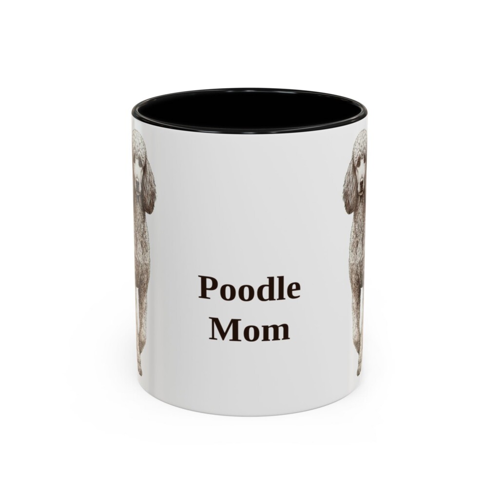 11oz Poodle Dog Mom Mug, Vintage Sketch Coffee Mug, Dog Mom Gift
