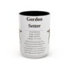 15oz Gordon Setter Mug, Illustrated Dog Breed Facts Coffee Mug, Vintage Dog Keepsake Gift