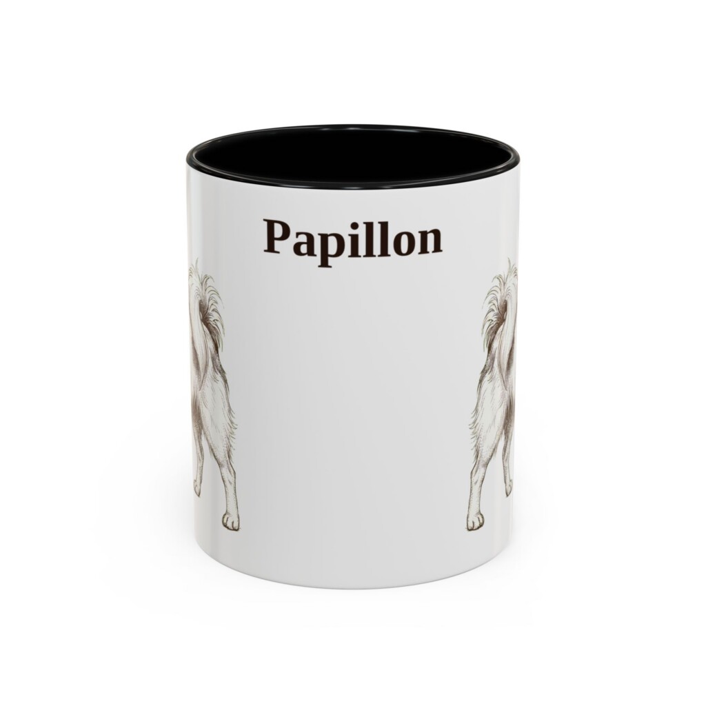11oz Papillon Mug, Vintage Dog Portrait Coffee Mug, Dog Lover Gift