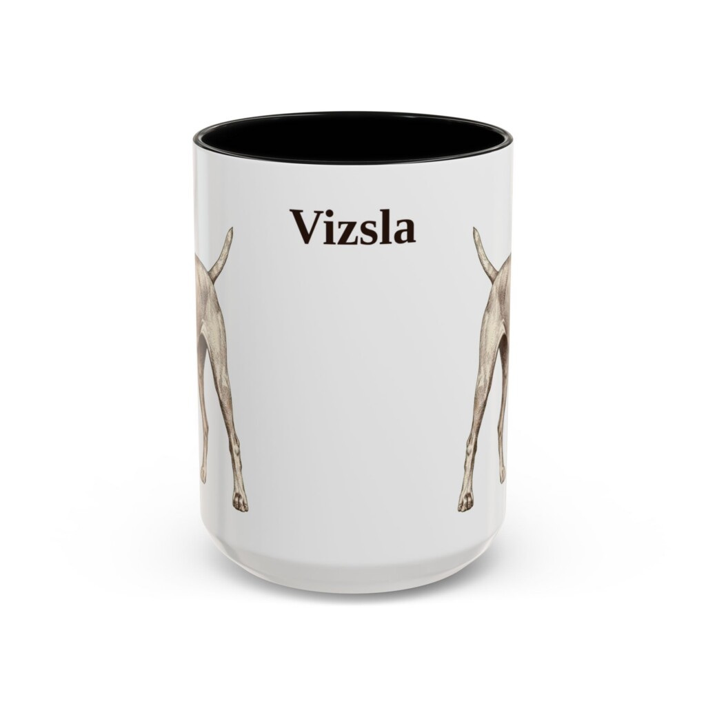 15oz Vizsla Mug, Vintage Dog Portrait Coffee Mug, Dog Lover Gift