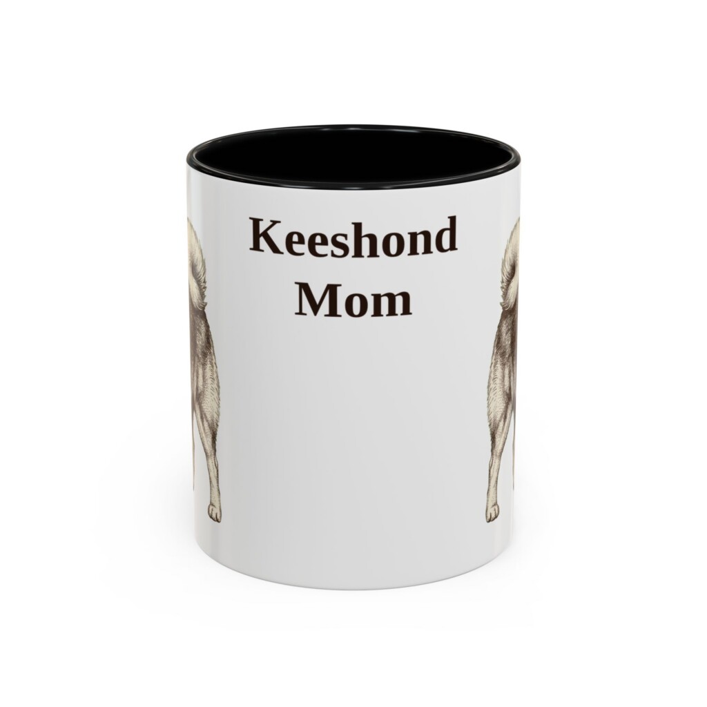 11oz Keeshond Dog Mom Mug, Vintage Sketch Coffee Mug, Dog Mom Gift