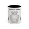 11oz Miniature Poodle Mug, Illustrated Dog Breed Facts Coffee Mug, Vintage Dog Keepsake Gift