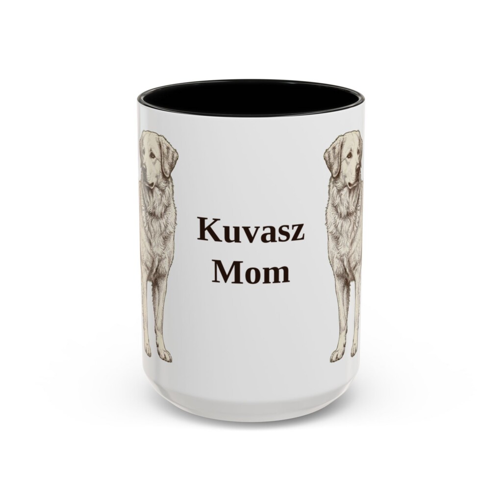 3900185068894434255_2048.jpeg 15oz Kuvasz Dog Mom Mug, Vintage Sketch Coffee Mug, Dog Mom Gift