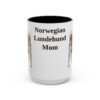 15oz Norwegian Lundehund Dog Mom Mug, Vintage Sketch Coffee Mug, Dog Mom Gift