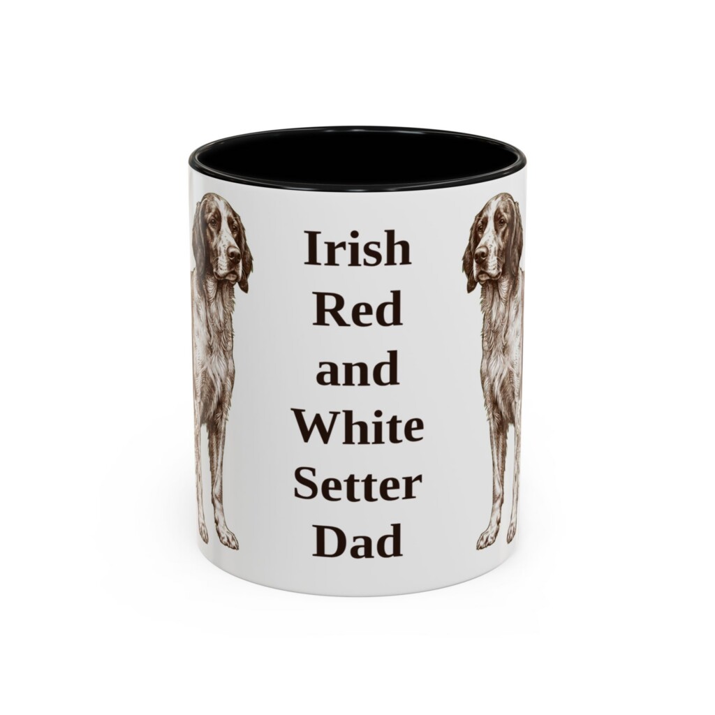 11oz Irish Red and White Setter Dog Dad Mug, Vintage Sketch Coffee Mug, Dog Dad Gift