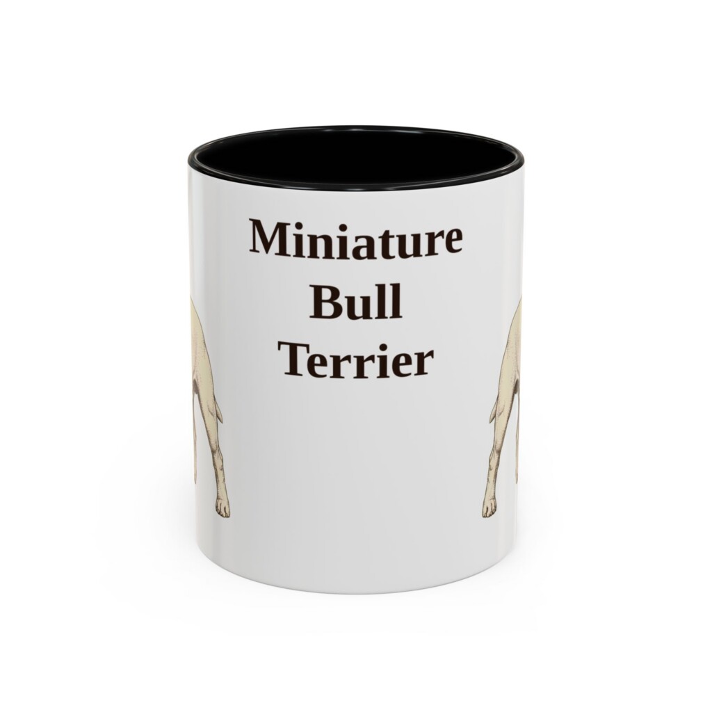 11oz Miniature Bull Terrier Mug, Vintage Dog Portrait Coffee Mug, Dog Lover Gift
