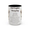 4004674383075173355_2048.jpeg 15oz Old English Sheepdog Mug, Illustrated Dog Breed Facts Coffee Mug, Vintage Dog Keepsake Gift