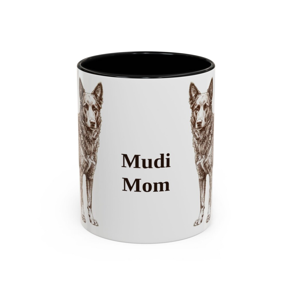11oz Mudi Dog Mom Mug, Vintage Sketch Coffee Mug, Dog Mom Gift