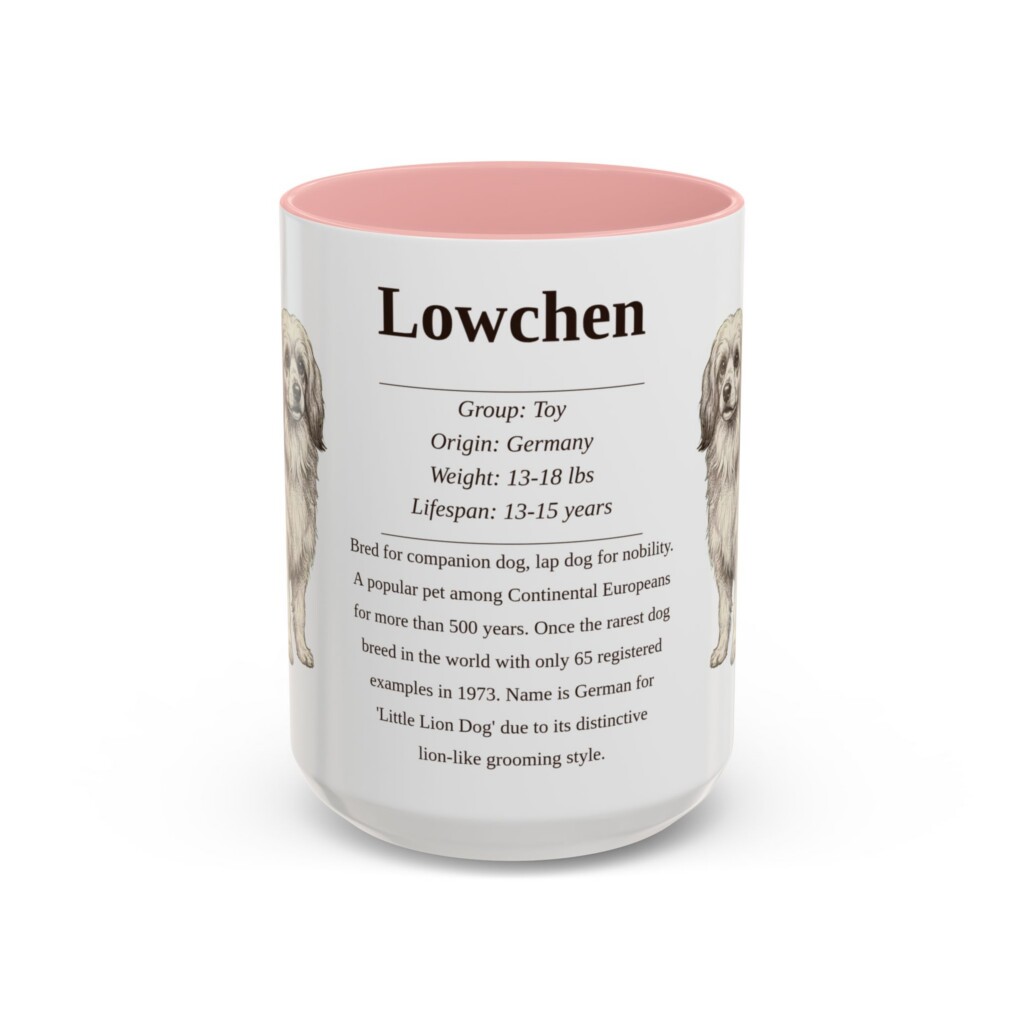 15oz Lowchen Mug, Yellow, front view