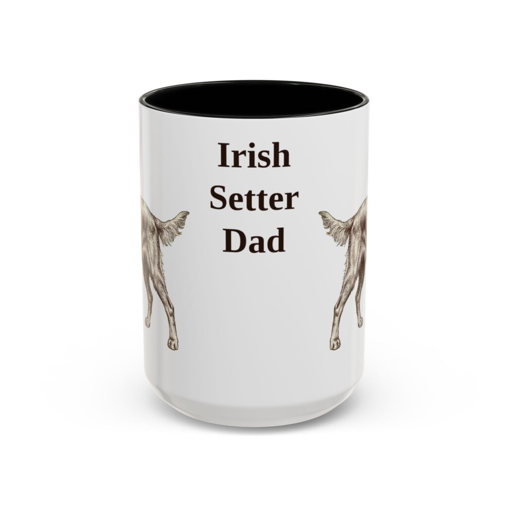 15oz Irish Setter Dog Dad Mug, Vintage Sketch Coffee Mug, Dog Dad Gift