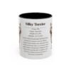 11oz Silky Terrier Mug, Illustrated Dog Breed Facts Coffee Mug, Vintage Dog Keepsake Gift