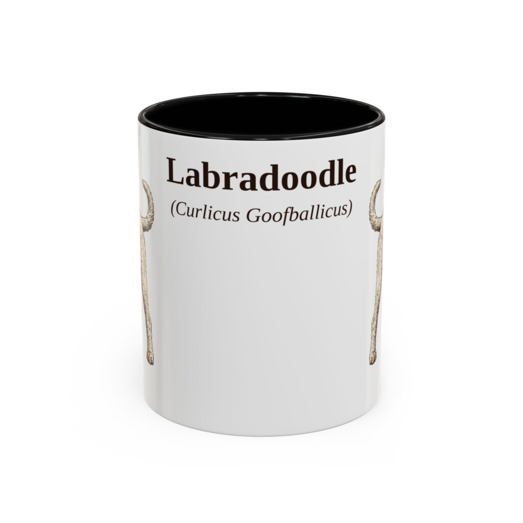 11oz Labradoodle Latin Mug, Vintage Dog Coffee Mug, Dog Lover Gift