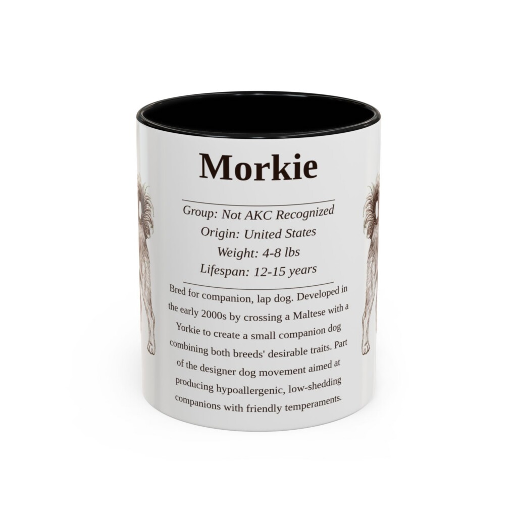 11oz Morkie Mug, Illustrated Dog Breed Facts Coffee Mug, Vintage Dog Keepsake Gift
