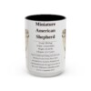 15oz Miniature American Shepherd Mug, Illustrated Dog Breed Facts Coffee Mug, Vintage Dog Keepsake Gift