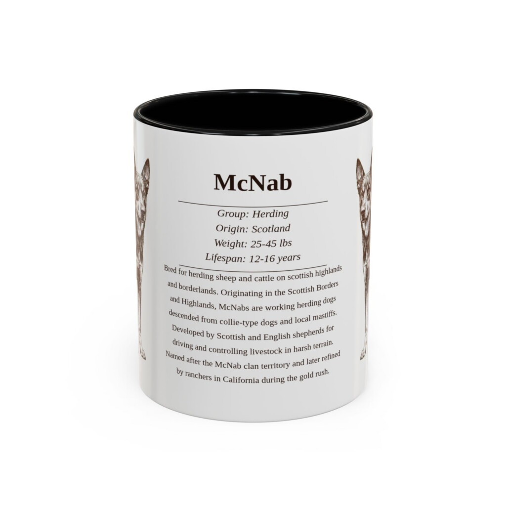 11oz McNab Mug, Illustrated Dog Breed Facts Coffee Mug, Vintage Dog Keepsake Gift