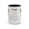 15oz Puggle Mug, Illustrated Dog Breed Facts Coffee Mug, Vintage Dog Keepsake Gift