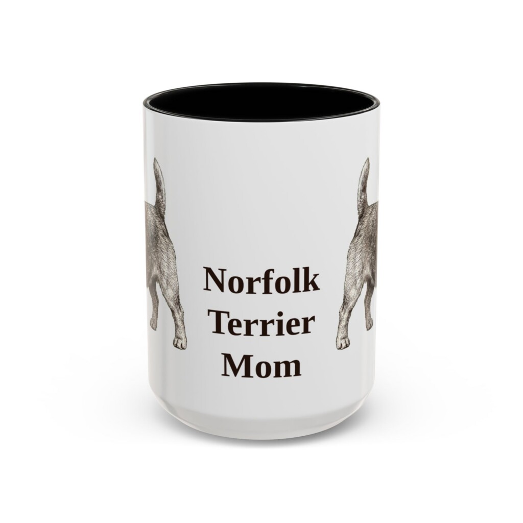 15oz Norfolk Terrier Dog Mom Mug, Vintage Sketch Coffee Mug, Dog Mom Gift